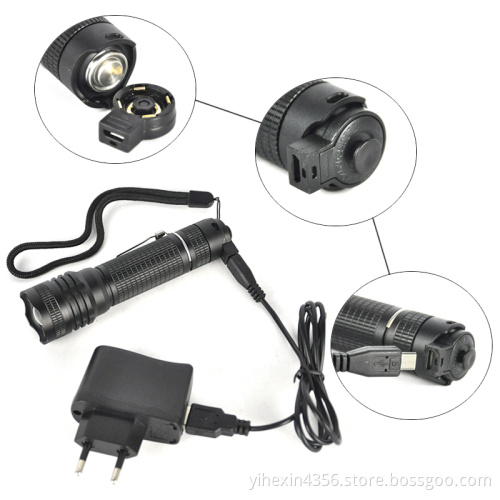 Focus Adjustable CREE LED Flashlight with 18650 Rechargeable Battery